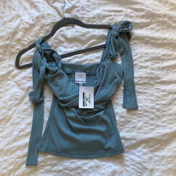 COPY - NWT Blue tie strap tank top - Picture 2 of 3
